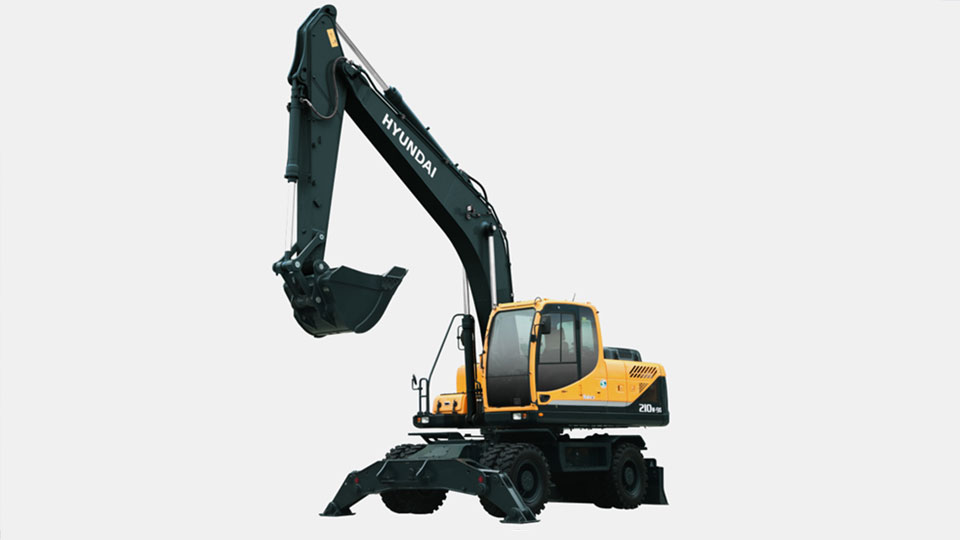 Máy xúc đào bánh lốp Hyundai R210W-9S gầu 0.8m³