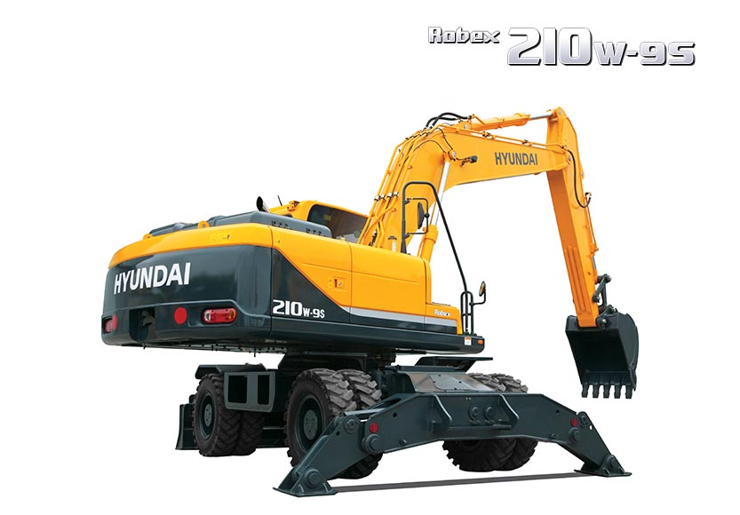 Máy xúc đào bánh lốp Hyundai R210W-9S gầu 0.8m³