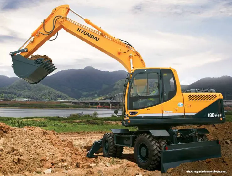Máy xúc đào bánh lốp Hyundai