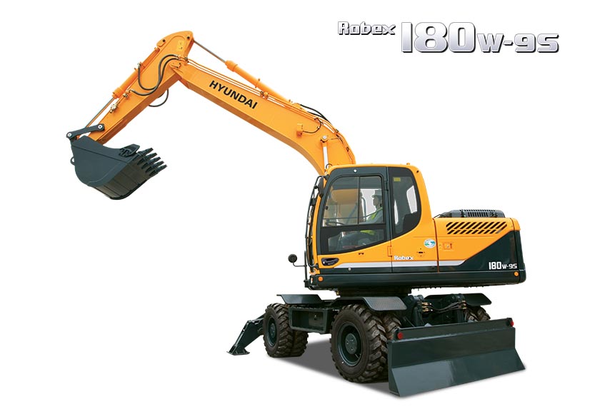 Máy xúc đào bánh lốp Hyundai R180W-9S gầu 0.76m³
