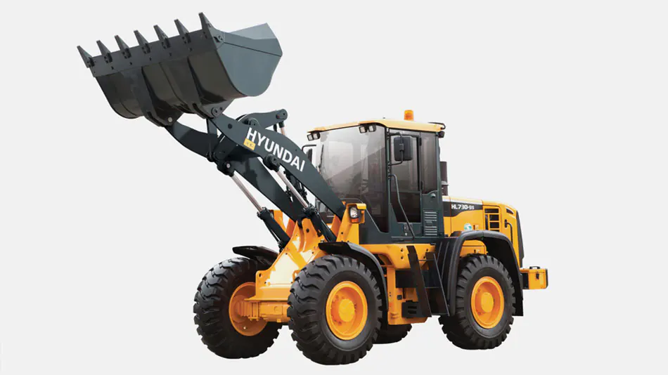 Máy xúc lật Hyundai phục vụ công trình